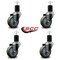 Service Caster 3.5'' Gray Poly Wheel Swivel 1-3/4'' Expanding Stem Caster Set, 4PK SCC-EX20S3514-PPUB-134-4 - alternate 4